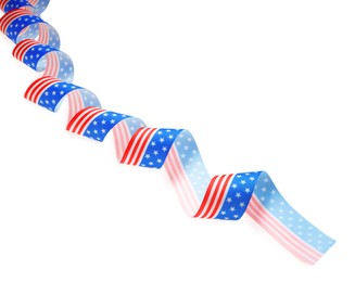 Ribbon with American flag pattern isolated on white