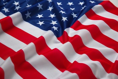 Photo of Flag of USA as background, closeup view