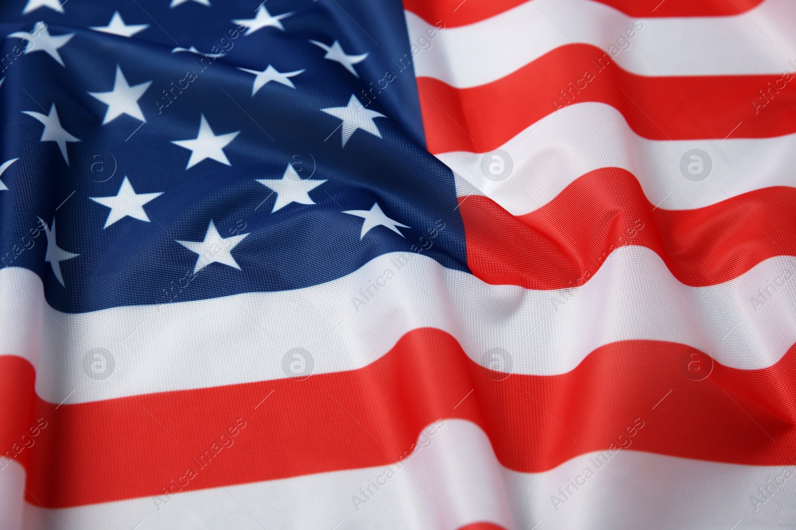 Photo of Flag of USA as background, closeup view