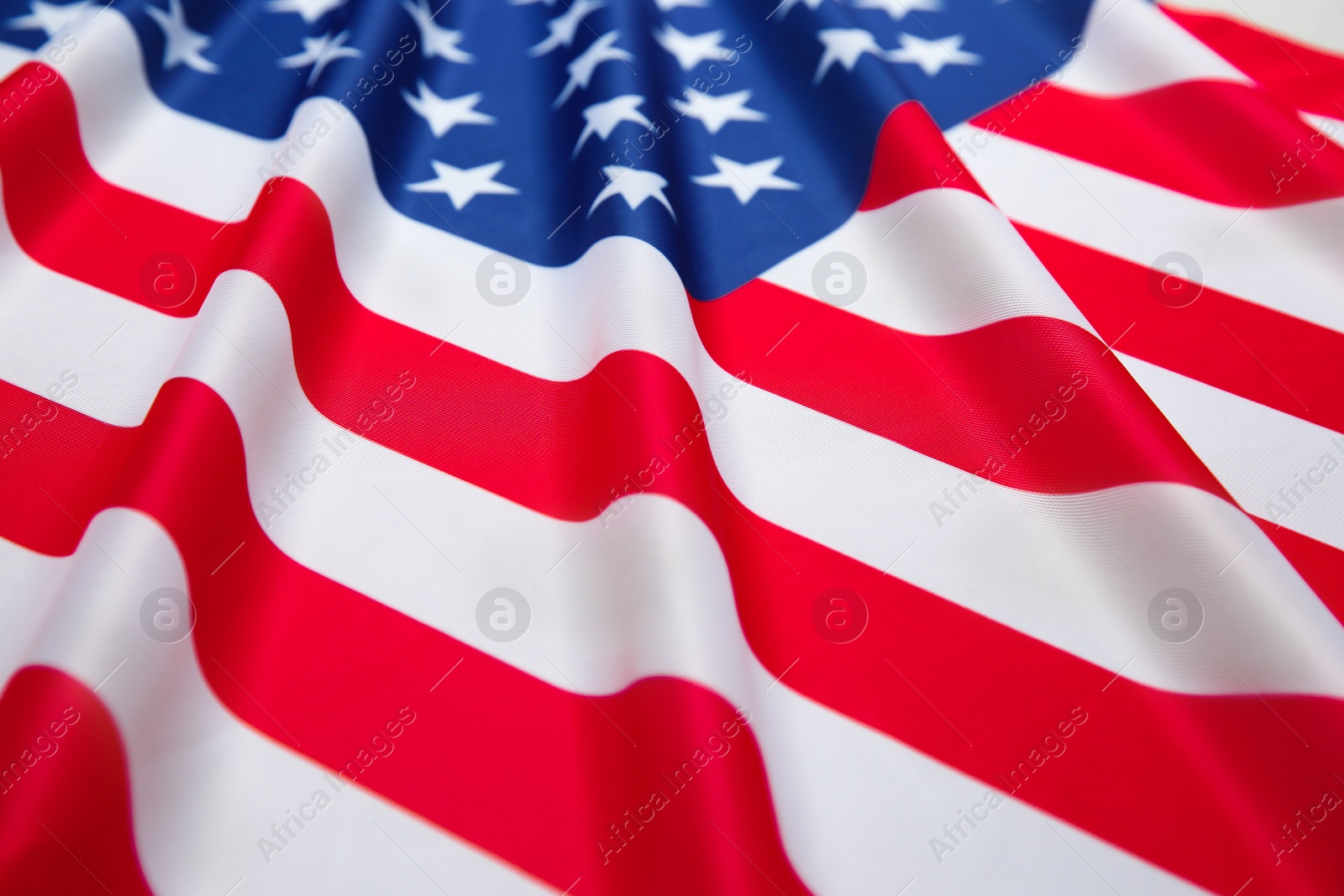 Photo of Flag of USA as background, closeup view