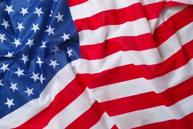 Photo of Flag of USA as background, top view