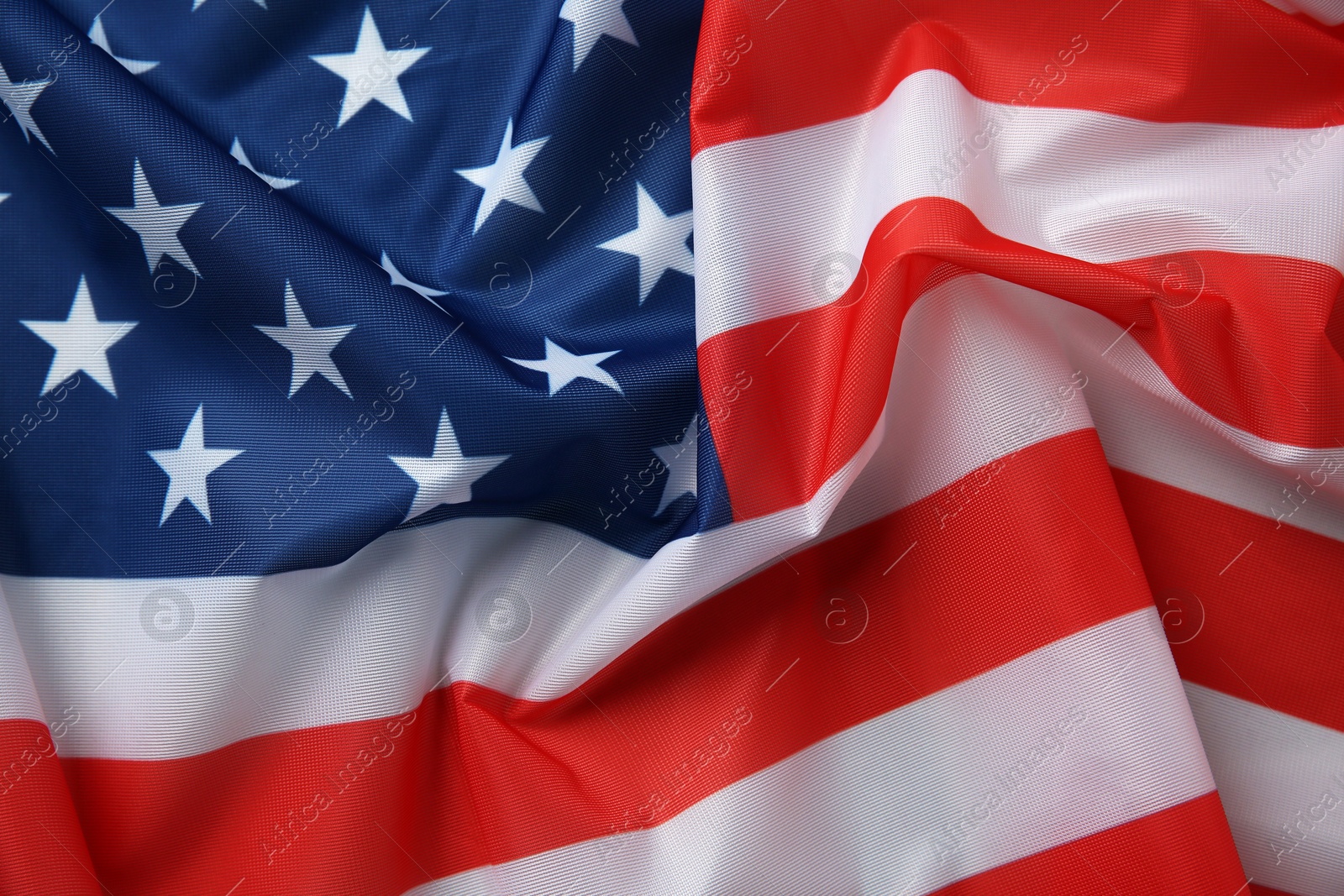 Photo of Flag of USA as background, top view