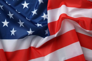 Flag of USA as background, top view