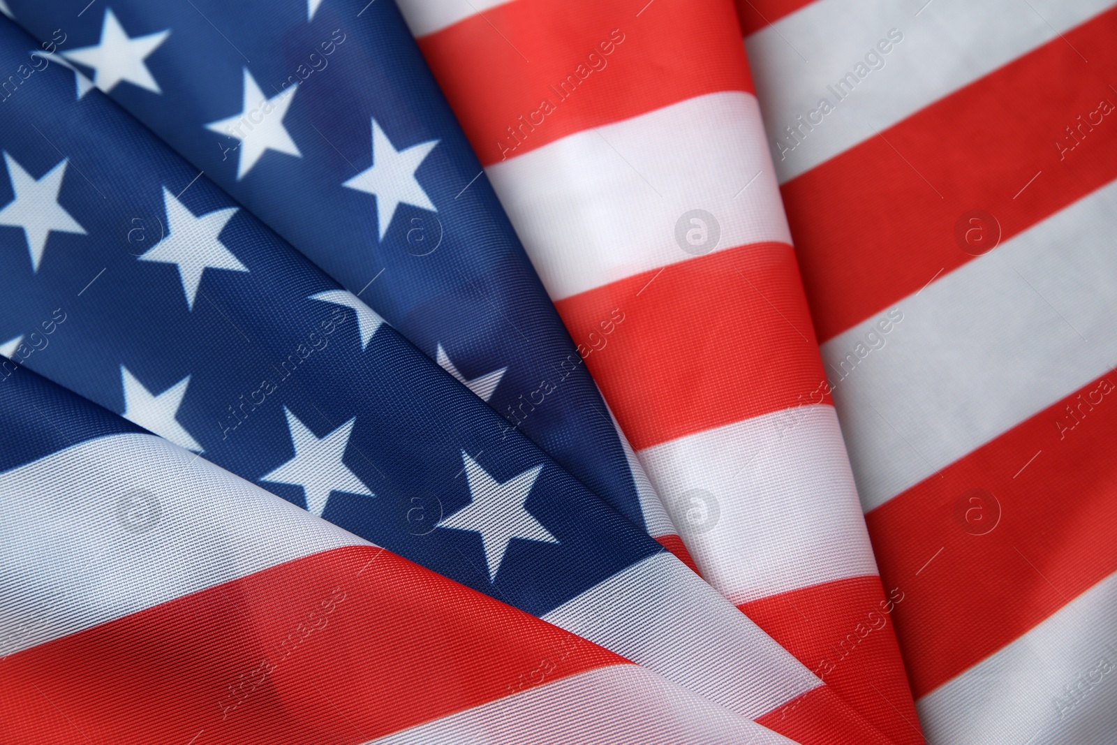 Photo of Flag of USA as background, top view