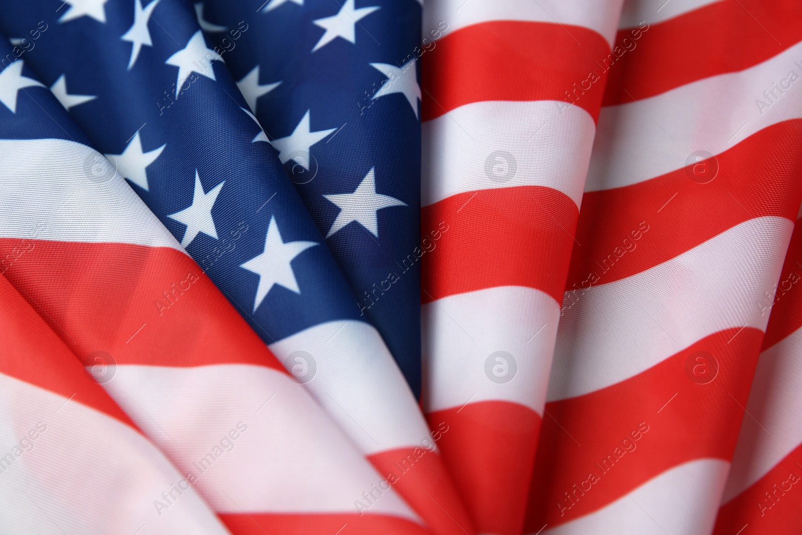 Photo of Flag of USA as background, top view