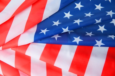 Photo of Flag of USA as background, top view