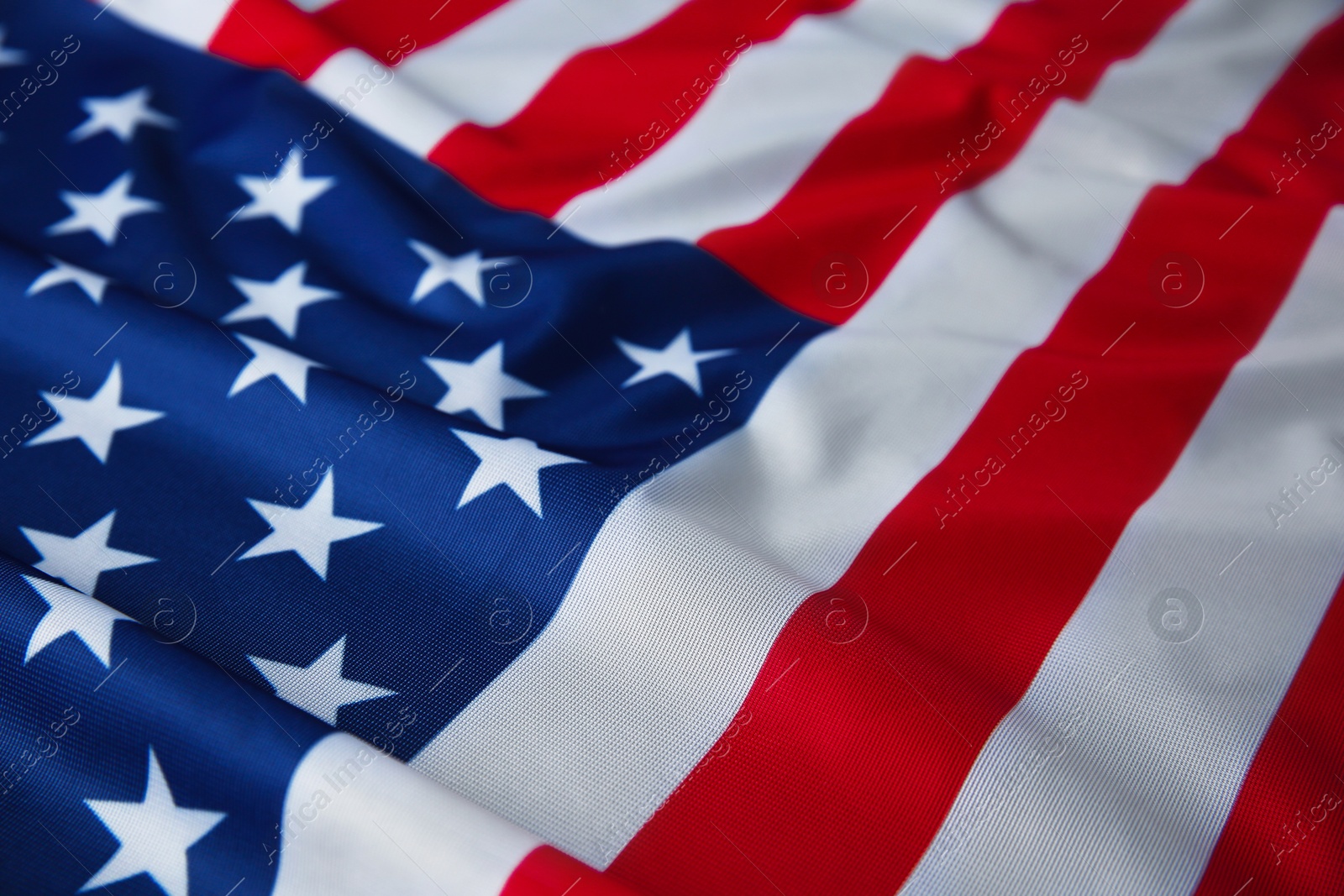 Photo of Flag of USA as background, top view