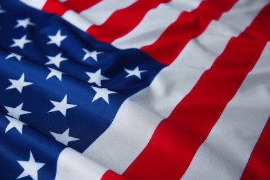 Photo of Flag of USA as background, top view