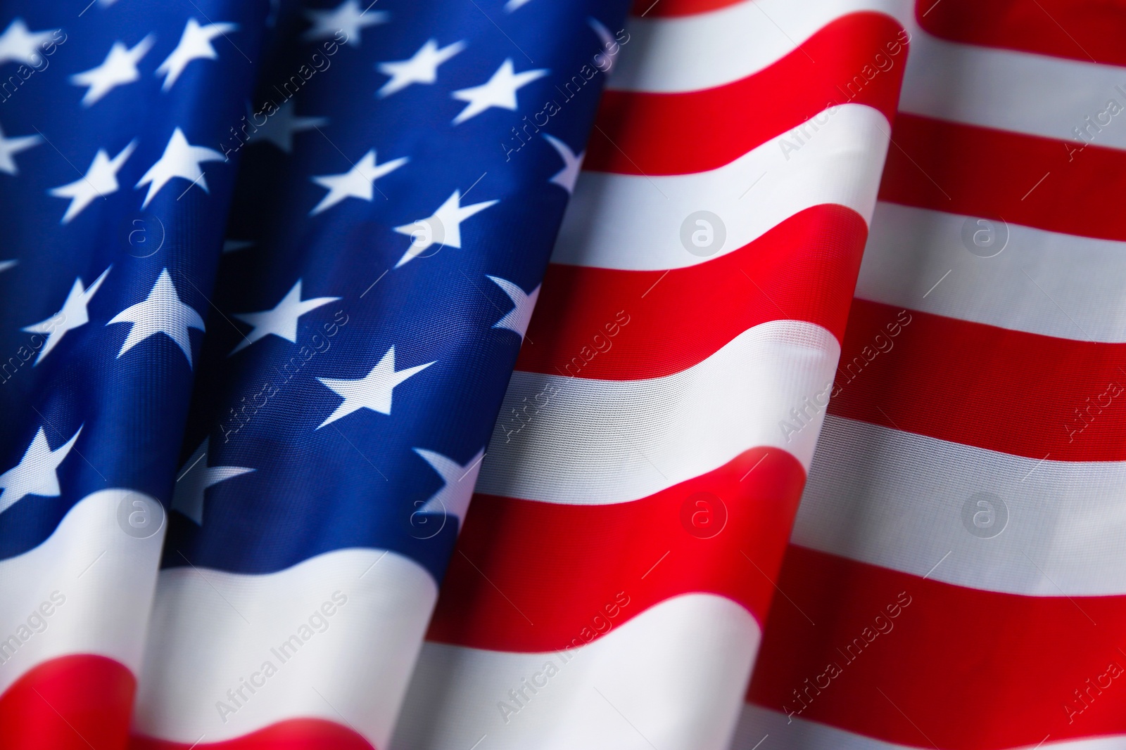 Photo of Flag of USA as background, closeup view