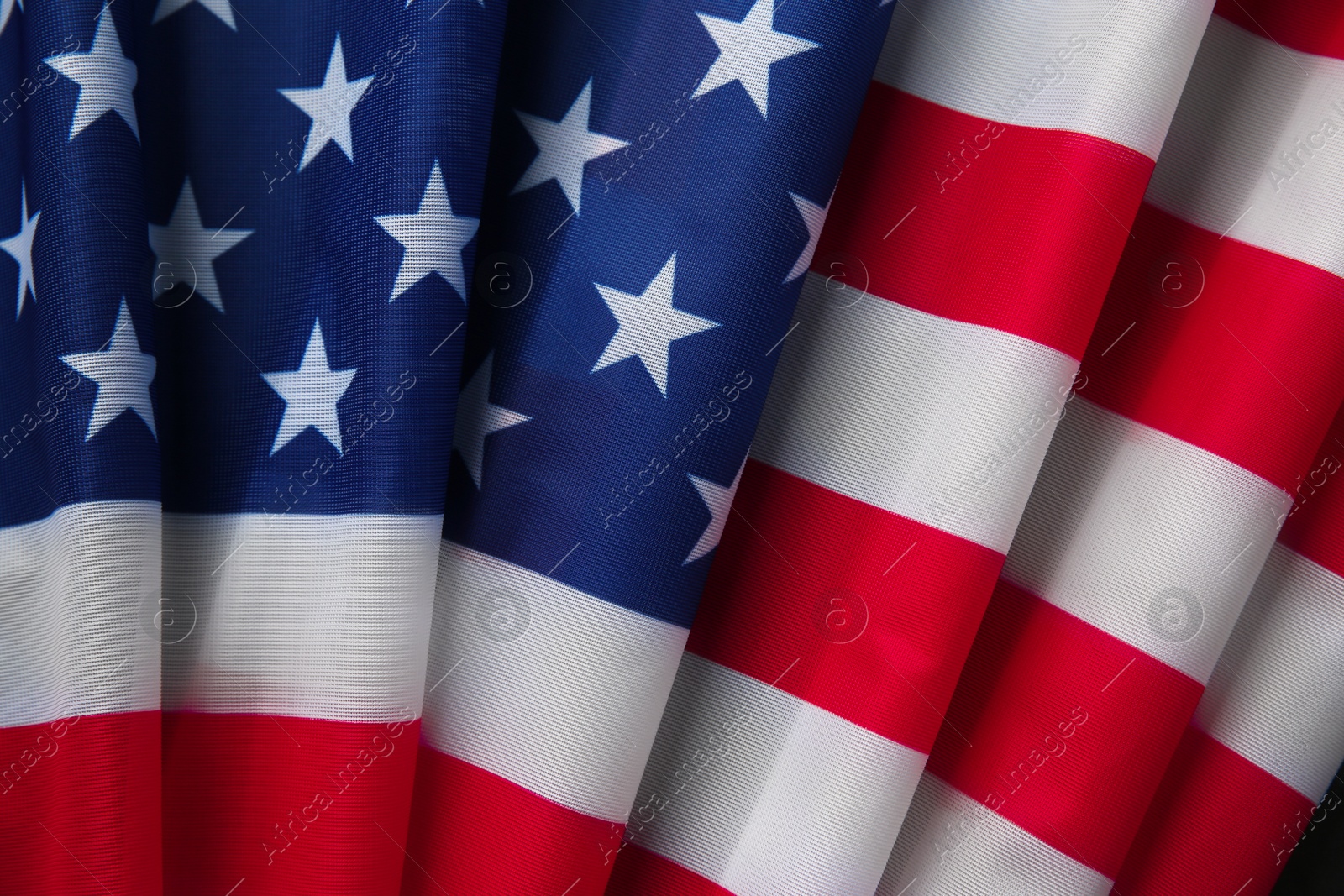 Photo of Flag of USA as background, top view