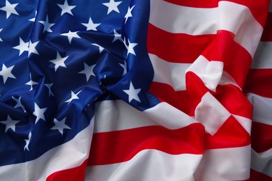 Photo of Flag of USA as background, top view