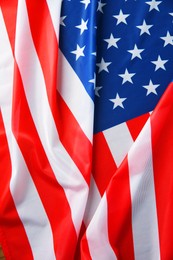 Photo of Flag of USA as background, top view