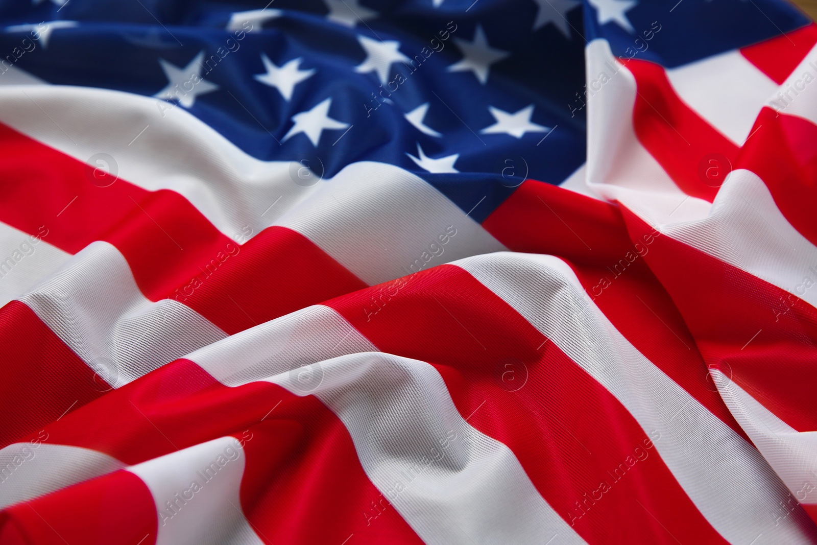 Photo of Flag of USA as background, closeup view