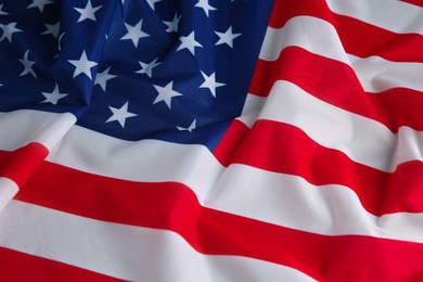 Photo of Flag of USA as background, closeup view