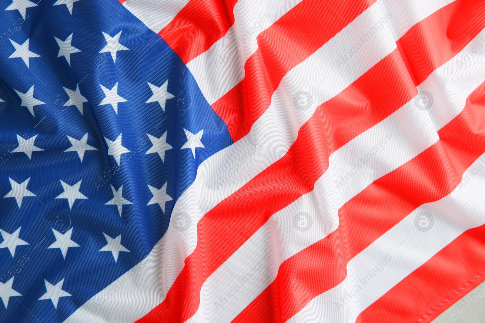 Photo of Flag of USA as background, top view