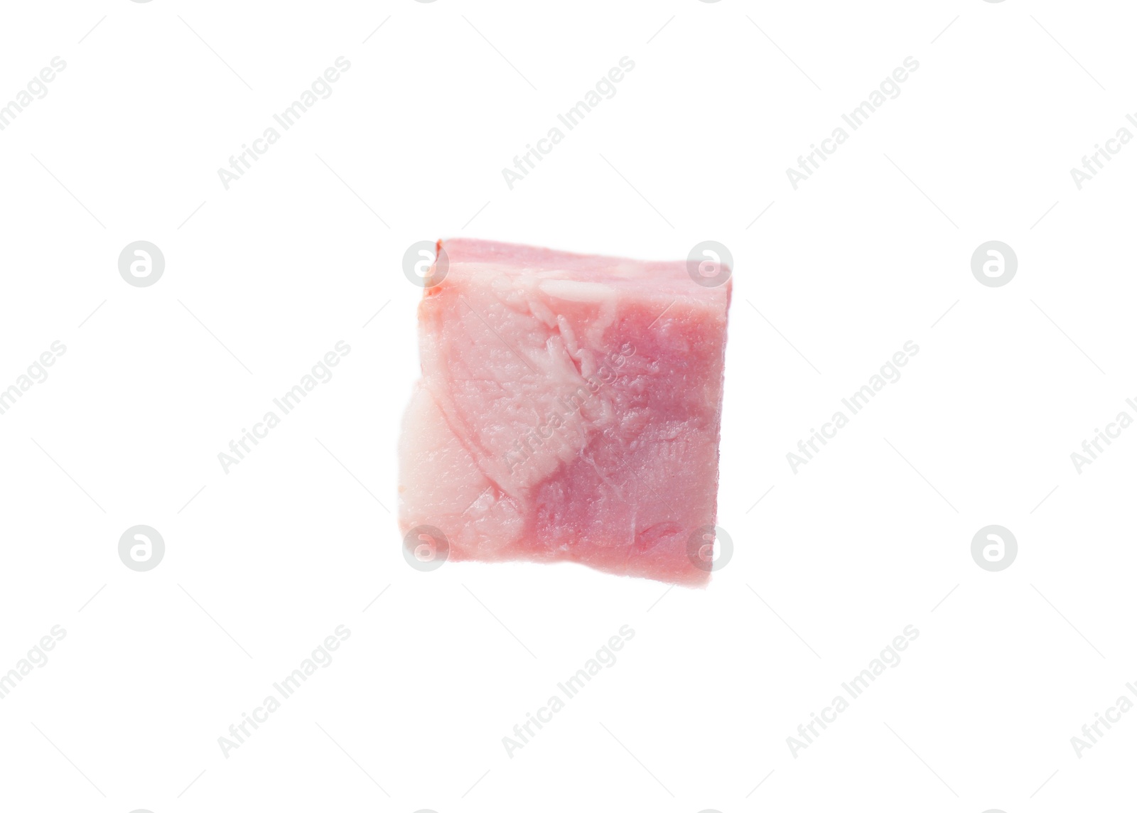 Photo of Cube of raw bacon isolated on white