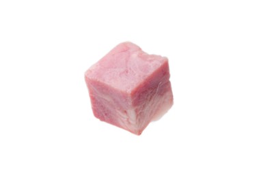 Photo of Cube of raw bacon isolated on white