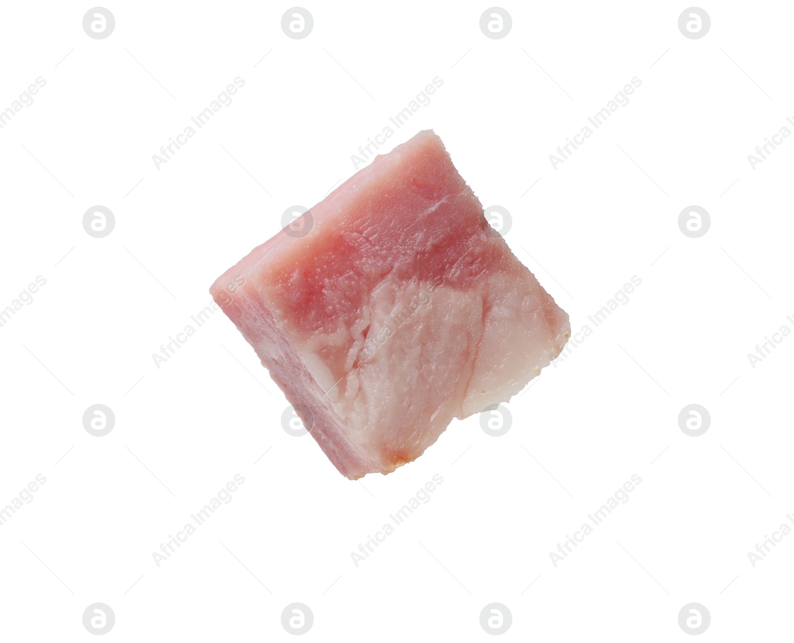 Photo of Cube of raw bacon isolated on white