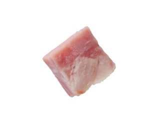 Photo of Cube of raw bacon isolated on white