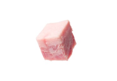 Photo of Cube of raw bacon isolated on white