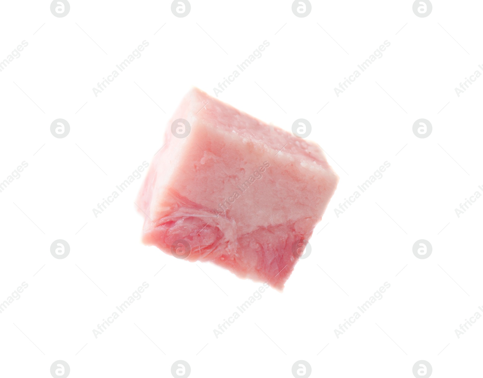 Photo of Cube of raw bacon isolated on white