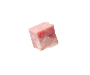 Photo of Cube of raw bacon isolated on white