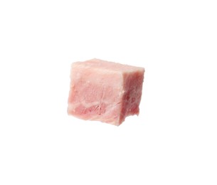 Photo of Cube of raw bacon isolated on white