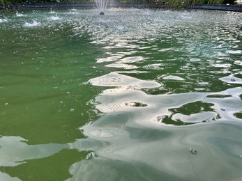 Beautiful view of water with fountain as background