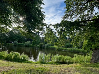 Photo of Picturesque view of canal and trees outdoors