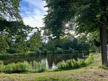 Photo of Picturesque view of canal and trees outdoors