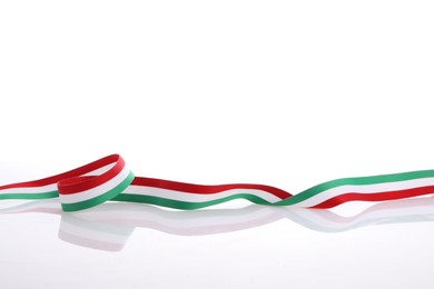 Ribbon in colors of Hungarian flag isolated on white