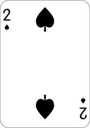 Image of 2 of spades. One playing card, illustration