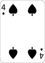 Image of 4 of spades. One playing card, illustration