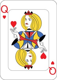 Queen of hearts. One playing card, illustration