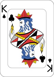 Image of King of clubs. One playing card, illustration