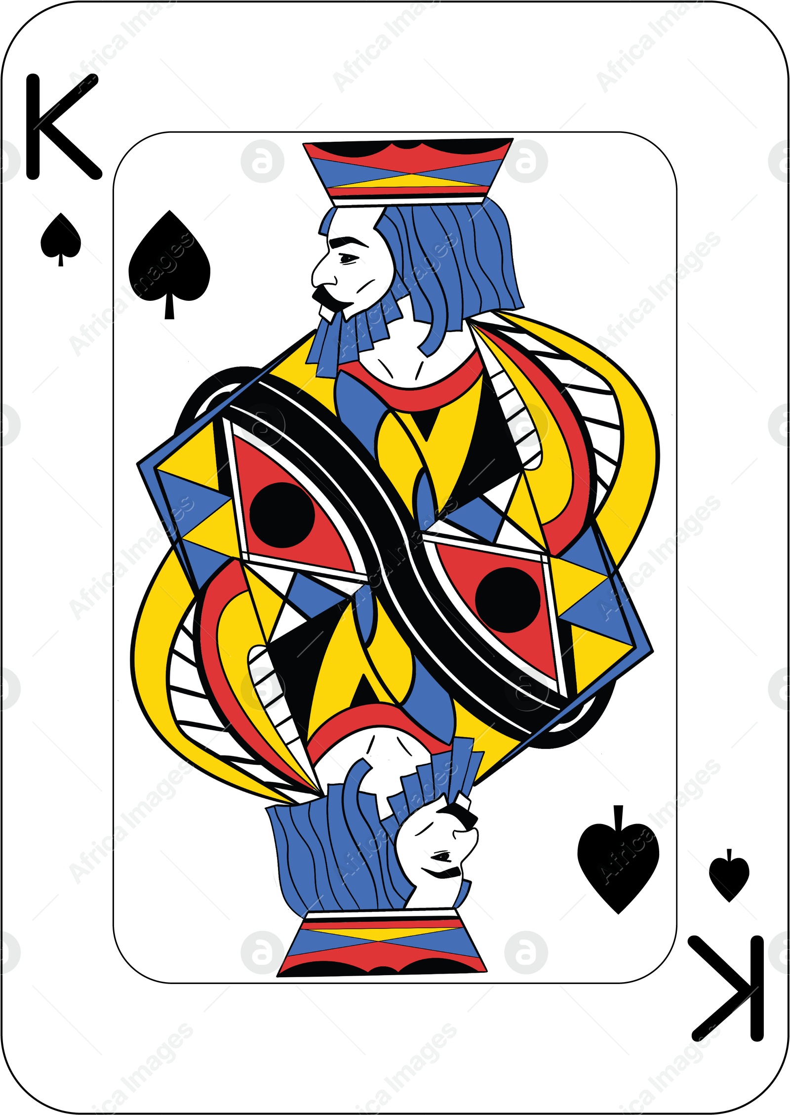 Image of King of spades One playing card, illustration