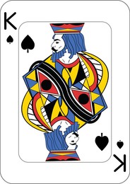 Image of King of spades One playing card, illustration