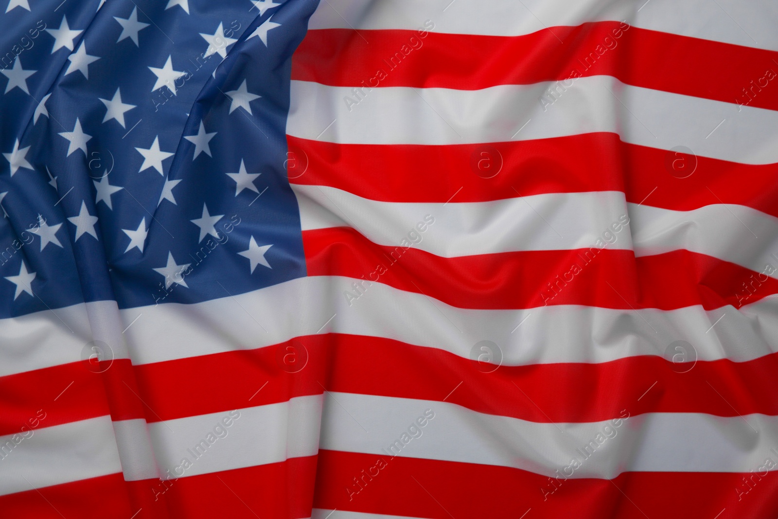 Photo of Flag of USA as background, top view