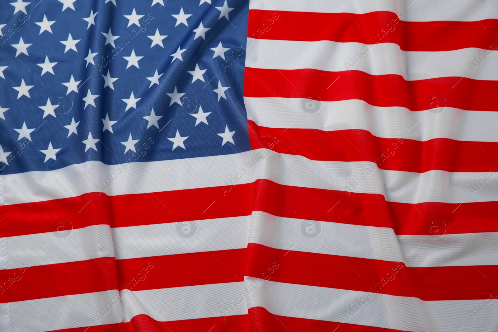 Photo of Flag of USA as background, top view