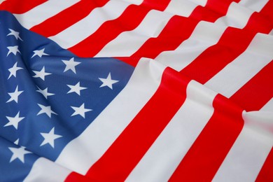 Photo of Flag of USA as background, closeup view