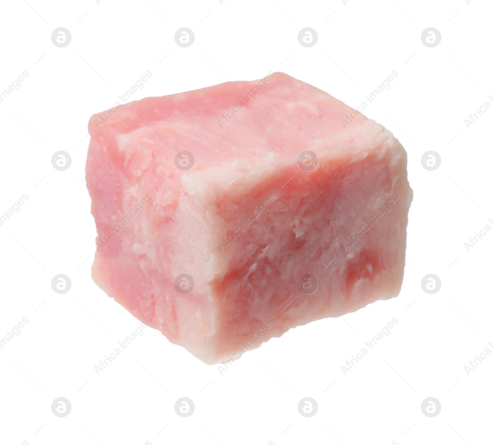 Photo of Cube of raw bacon isolated on white