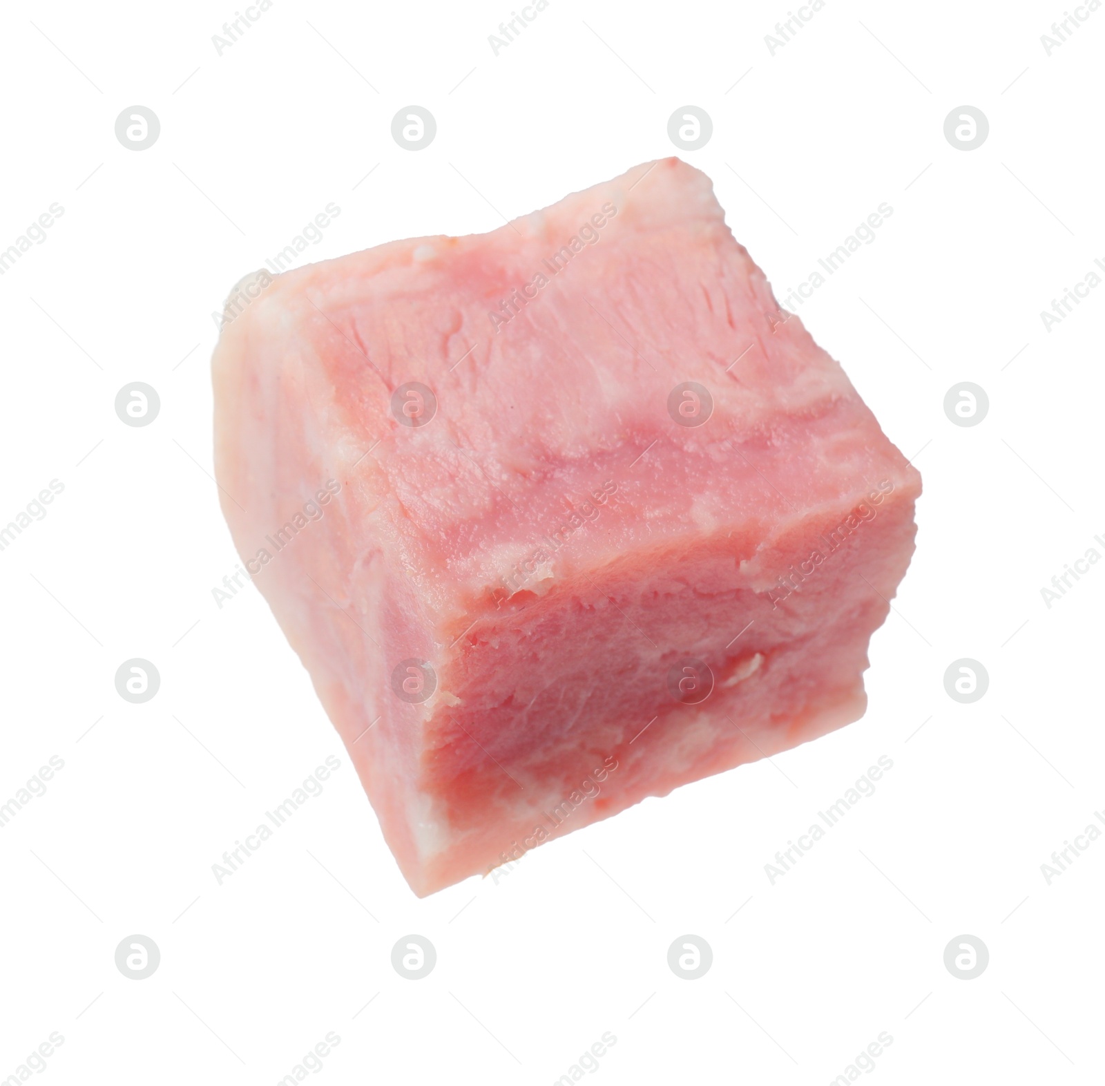 Photo of Cube of raw bacon isolated on white