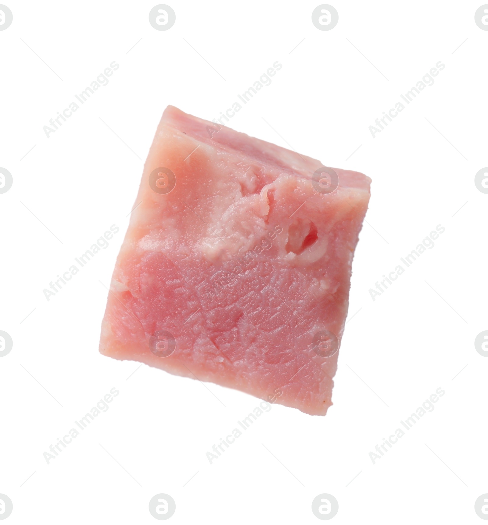 Photo of Cube of raw bacon isolated on white