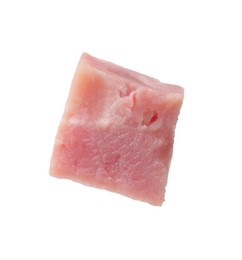 Photo of Cube of raw bacon isolated on white