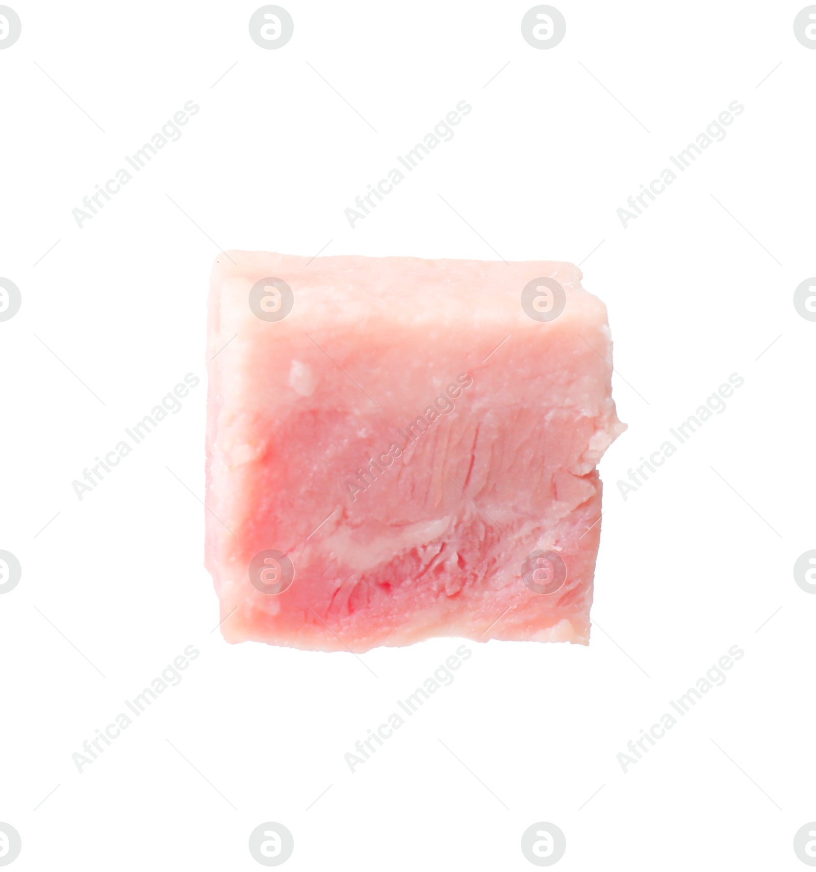 Photo of Cube of raw bacon isolated on white