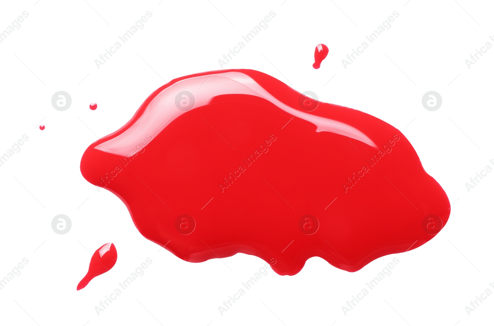 Photo of Blot of red printer ink isolated on white, top view