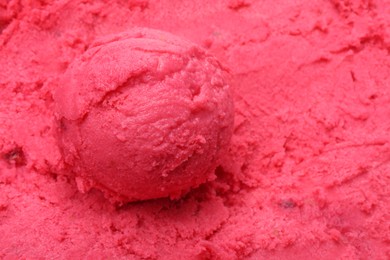 Tasty berry sorbet as background, closeup view