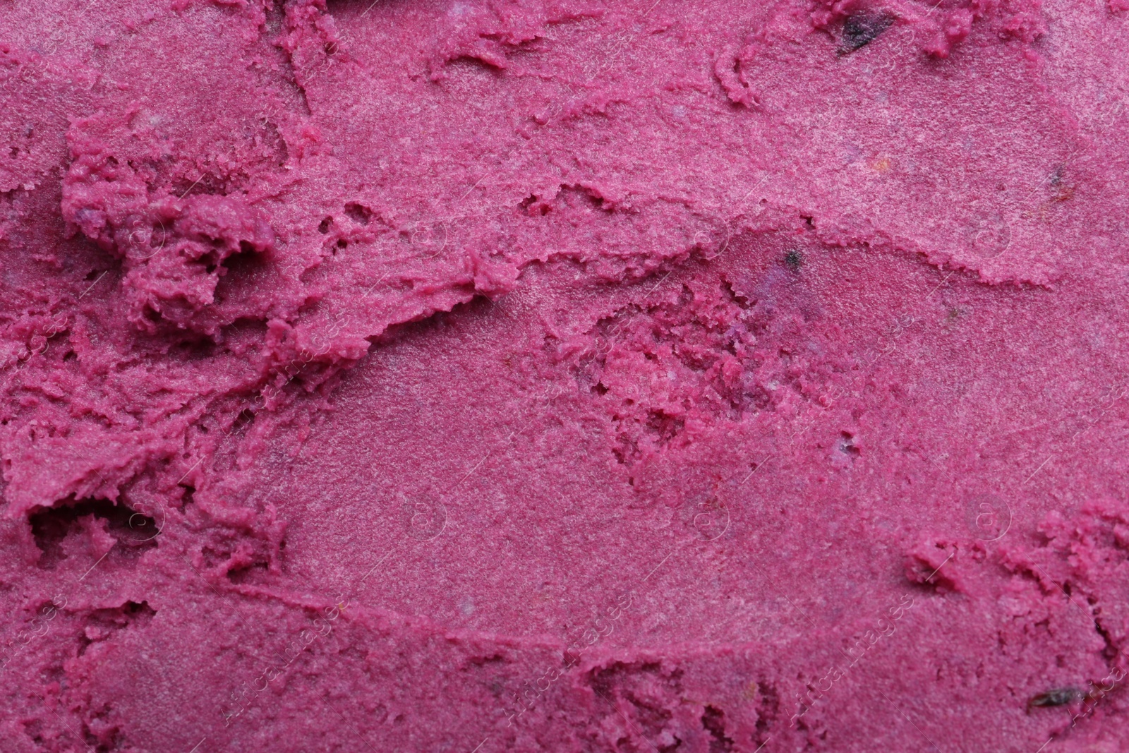 Photo of Texture of tasty berry sorbet as background, top view