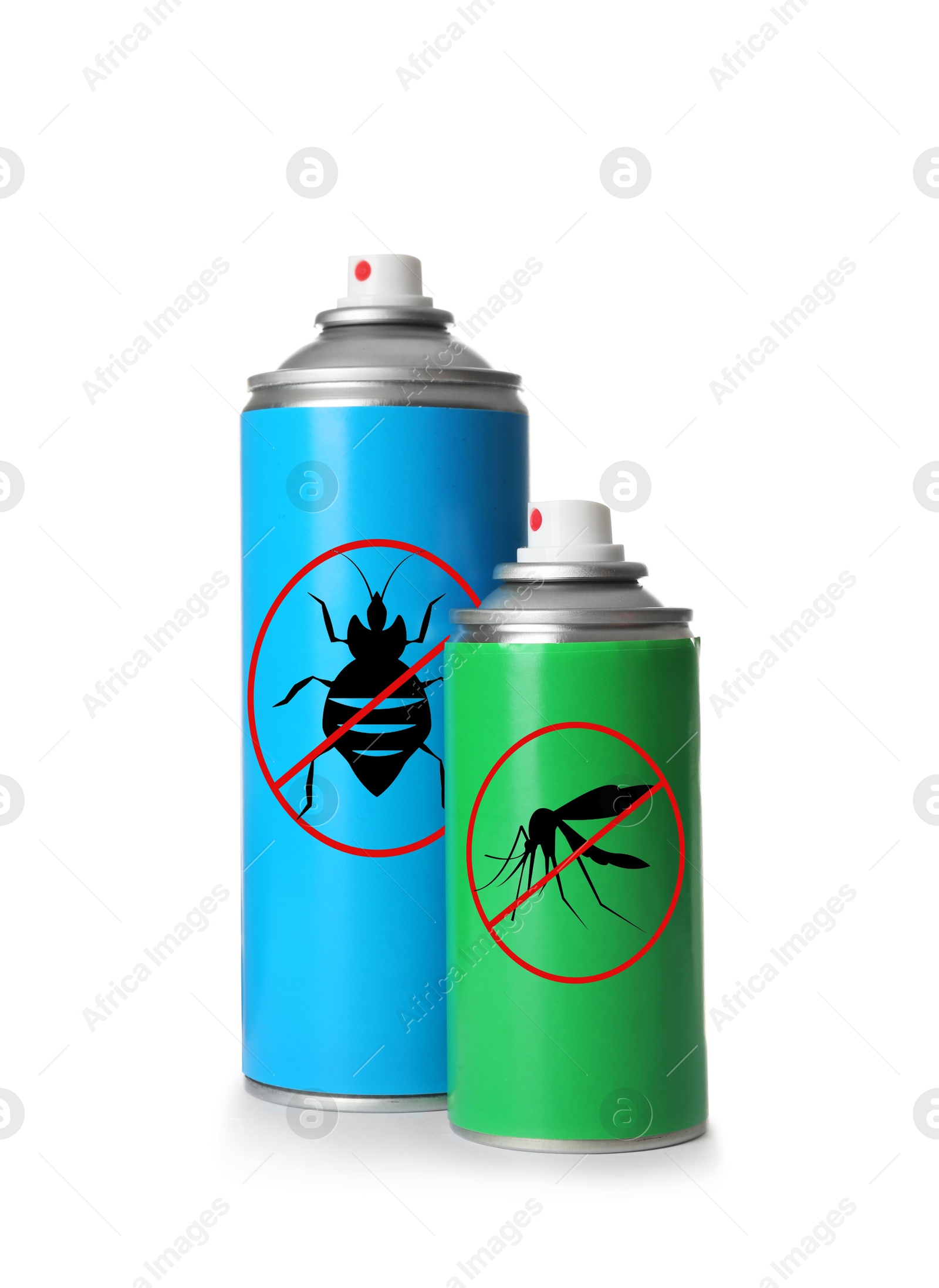 Image of Insect repellents in spray cans isolated on white