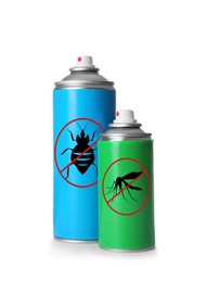 Image of Insect repellents in spray cans isolated on white